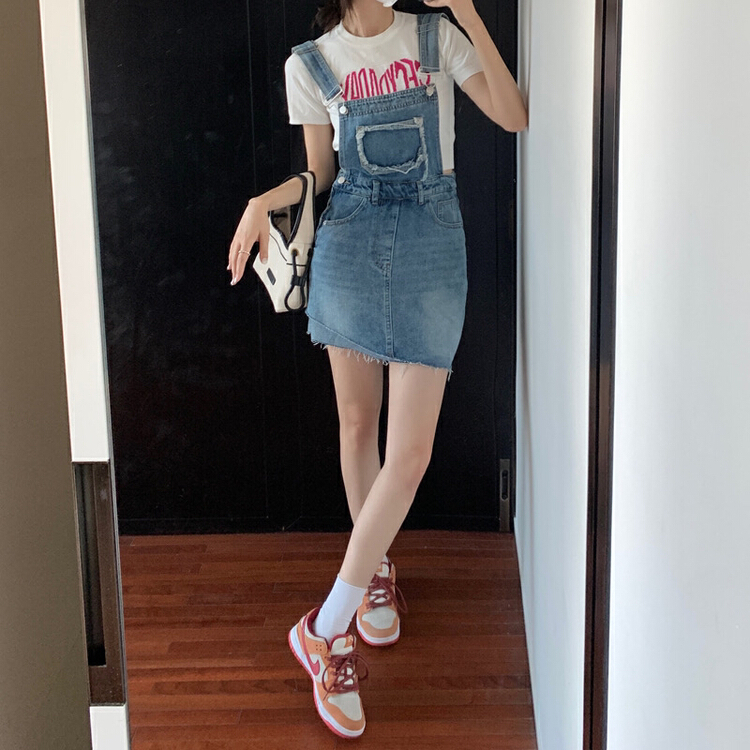 [vitality YDY] versatile casual Korean denim skirt 4890# LSW