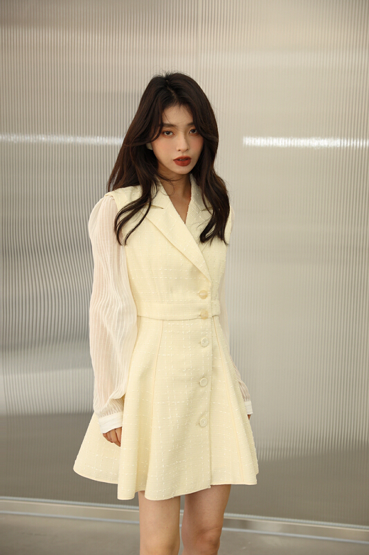 goods in stock! New year in early spring! [GL] gentle temperament stitching dress c2060# JJ