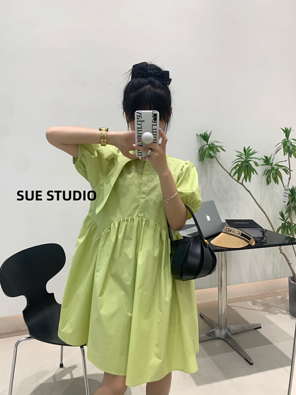 New in early summer! [Sue studio] fashionable solid color aging dress 99981# ZSY