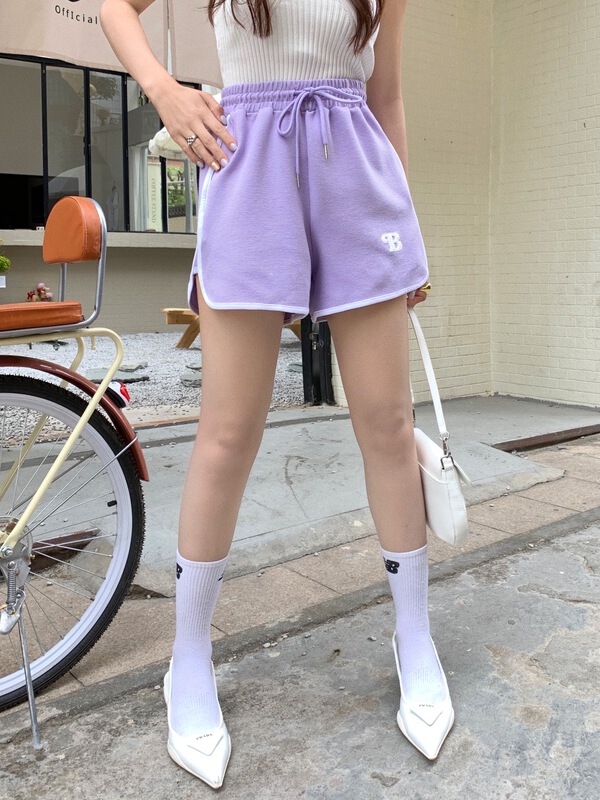 [our] Korean fashion versatile simple contrast color bonded casual shorts 9278# LSW