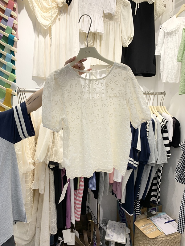 [misu +] crew neck Pullover versatile blouse 80571# ZZL