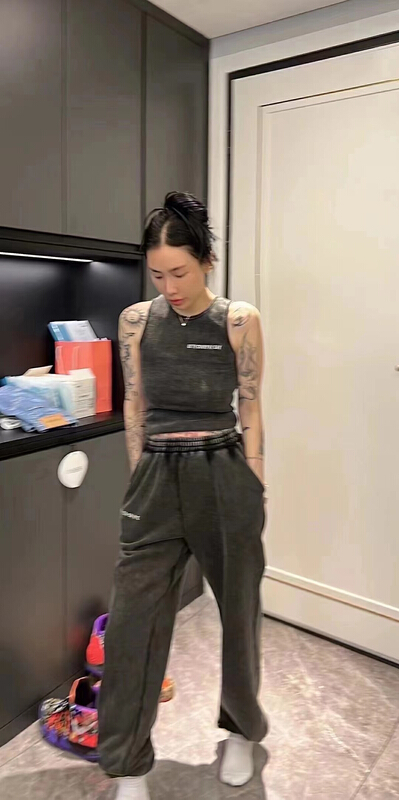 [keen k] Korean washing craft Vest + elastic waist and leggings casual pants set tz58# WTT