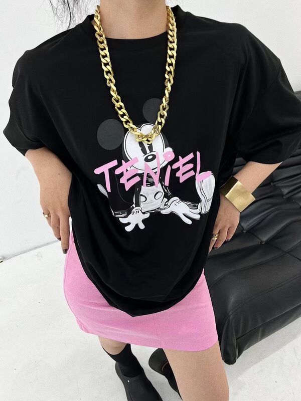New in early summer! [wht] Mickey print Pullover short sleeve T-shirt 4002# WTT