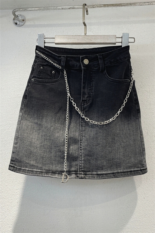 [Rebecca] gradient denim versatile skirt (with belt) 3105# Cl