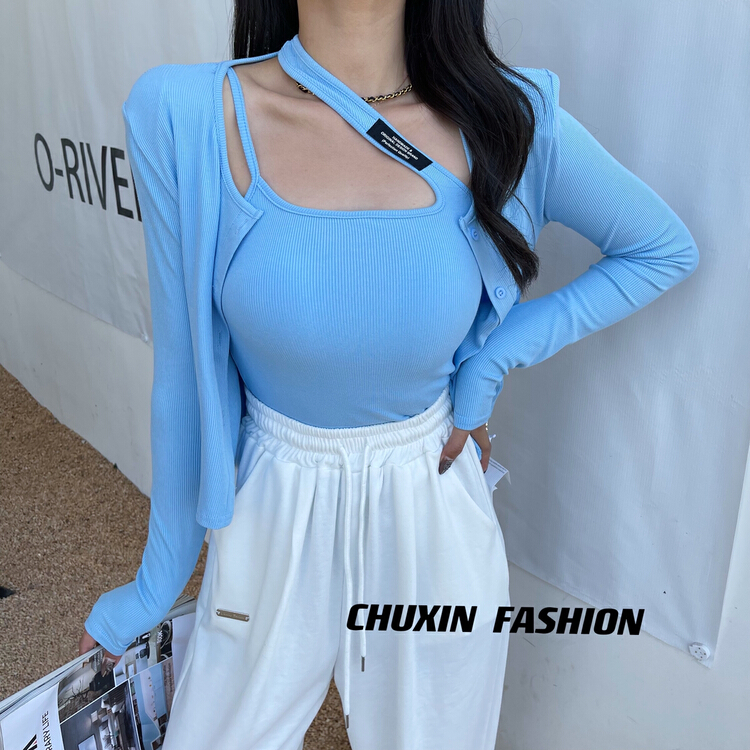 New year in early spring! [c.x Chuxin] slim design Vest + simple knitted cardigan two-piece suit ys1-6010# WTT