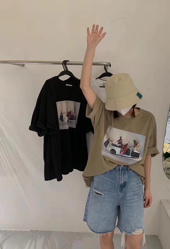 [Xiaoxiaojia] cartoon car print versatile short sleeve T-shirt 80580# WTT