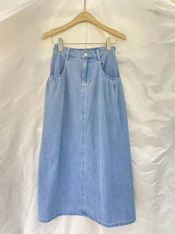 New in early summer! [Boran Boran] Korean slim solid denim skirt 6060# XYY
