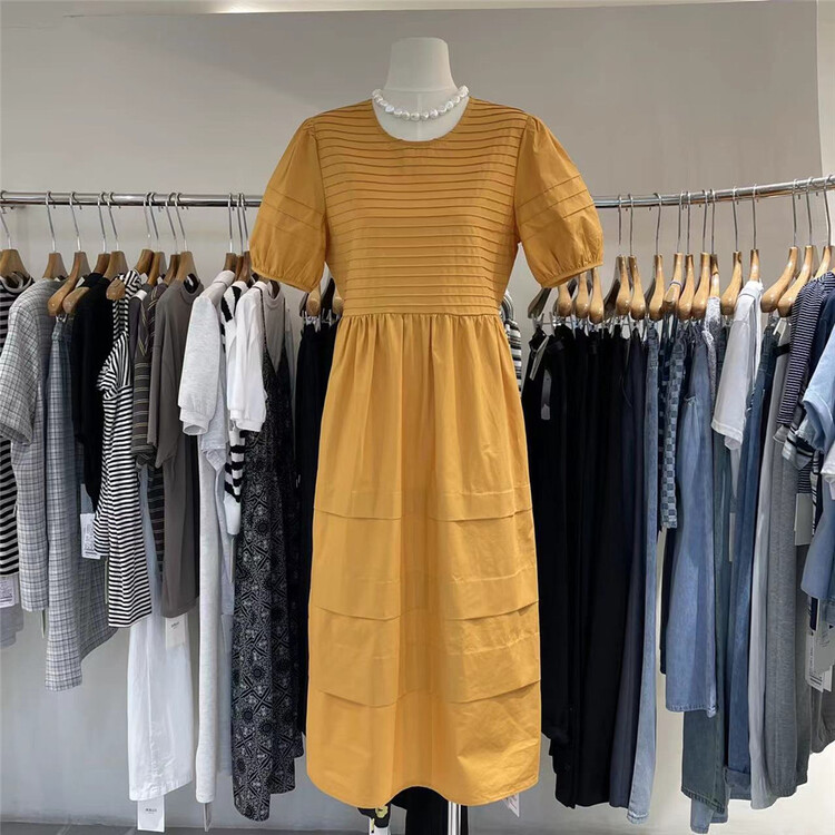 [Boran · Boran] round neck simple and versatile slim dress 22b7277# LSW
