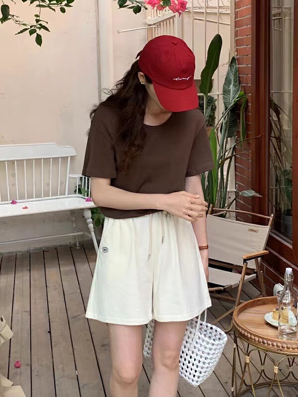 [love] Korean chic high waist slim embroidered letters casual shorts z0788# HBx