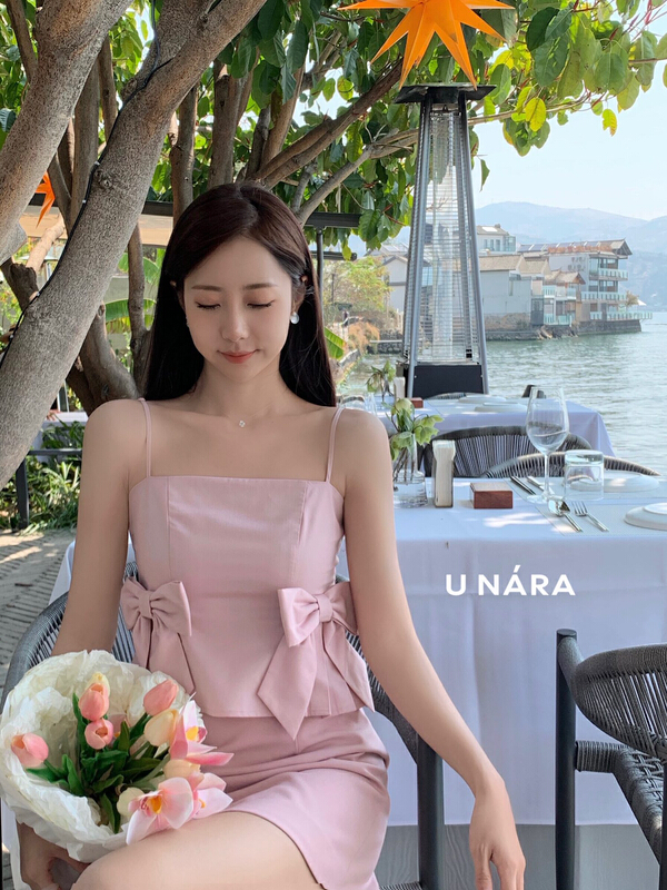 New in early summer! [u Nara] pure desire wind bow vest / sling (with bow) 81097# WPL