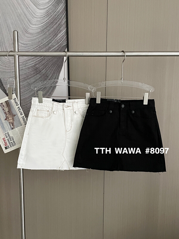 [Wawa] Korean casual elastic denim skirt 008097# ozq