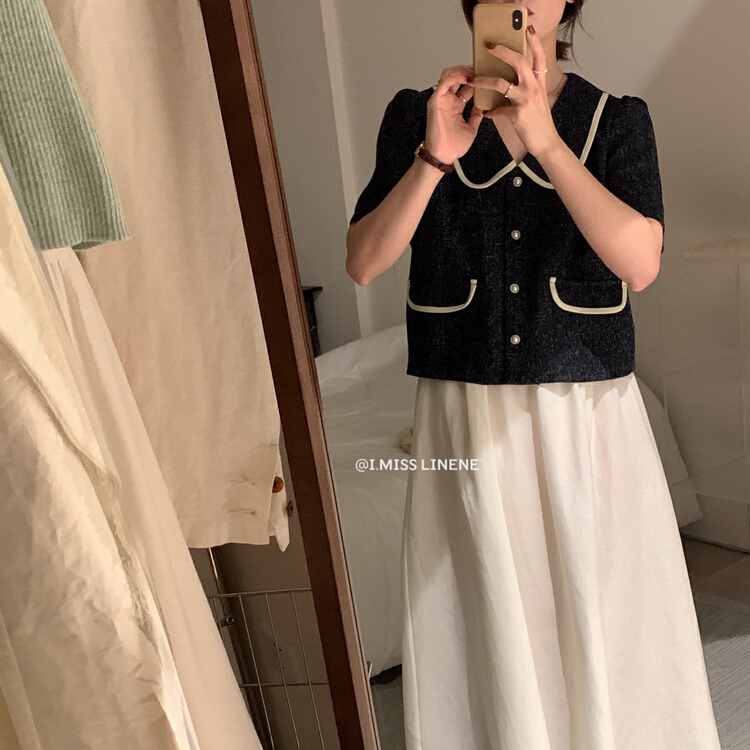 New in early summer! [Imiss] small fragrance breasted shirt cx10078# LSW