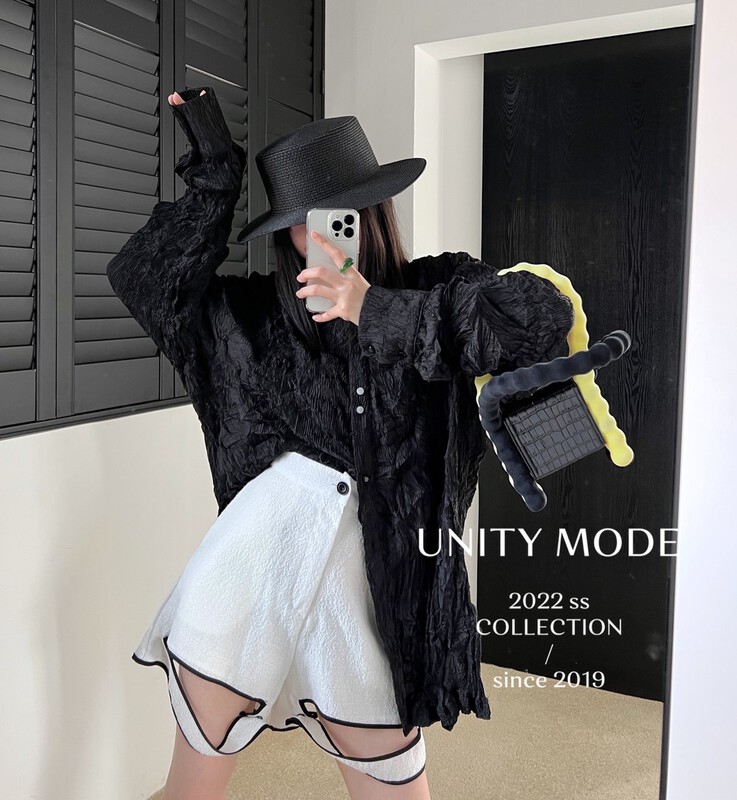 New year in early spring! [unit] wrinkled temperament retro lazy shirt 8910# cqw