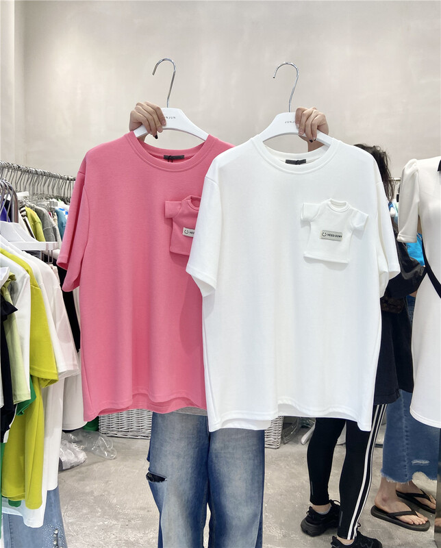 goods in stock! New in early summer! [Jun Jun] Korean style personalized clothes small label loose short sleeve T-shirt 16863# CLS
