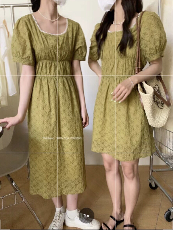 [thirten thirteen] temperament lady pearl Lapel slim dress 1656# XYY