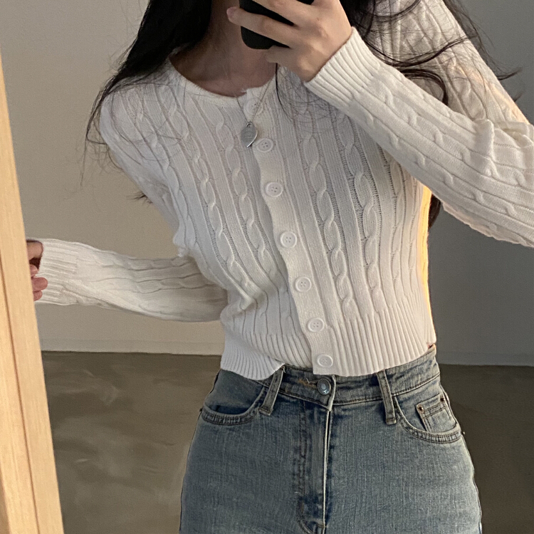 New year in early spring! [LML] gentle wind breasted fried dough twist cardigan warm sweater (including 50% rabbit hair) 08337\ozq