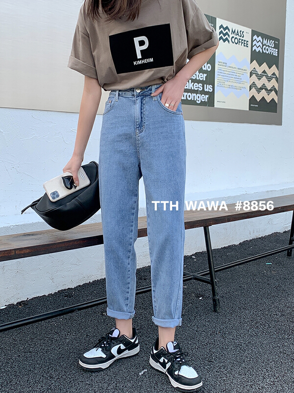 現貨!【WAWA】韓版休閒百搭牛仔褲  8856#  OZQ