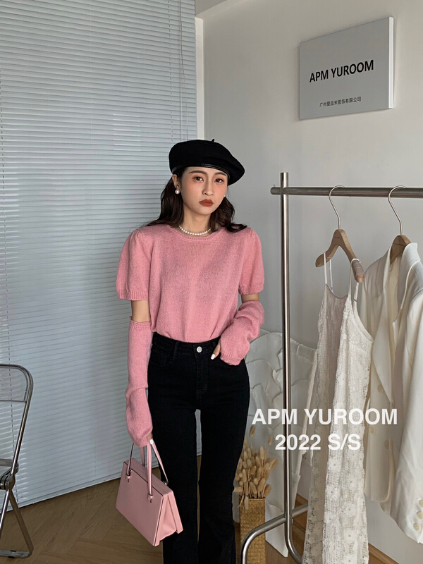 goods in stock! New year in early spring! [APM yuroom] Korean comfortable simple sweater (with removable sleeves) 22119# LSL