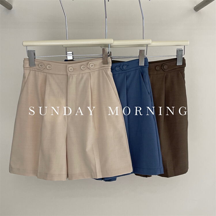 [Sunday morning] versatile simple commuter solid casual shorts 9121# zjy