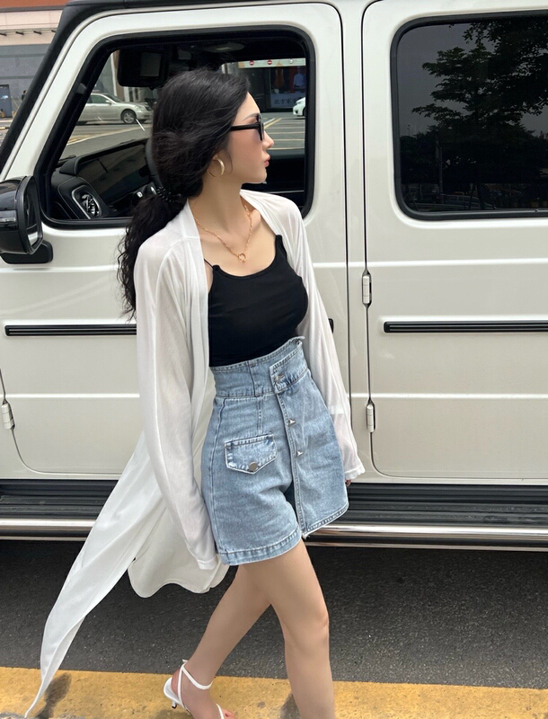 [QQ shop] Korean casual fashion versatile irregular jeans 668# ozq