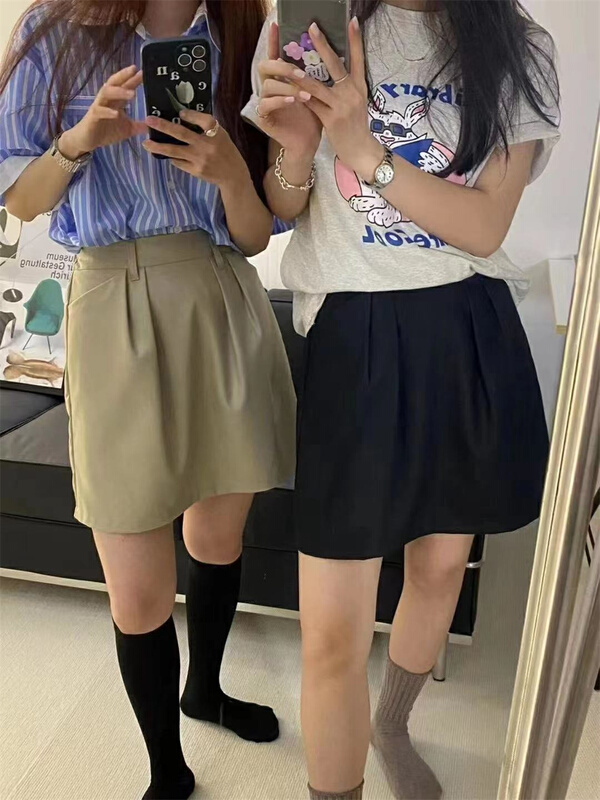 現貨!初夏上新!【IU ROOM】簡約百搭純色寬鬆半身裙  YS2-6062#  XYY