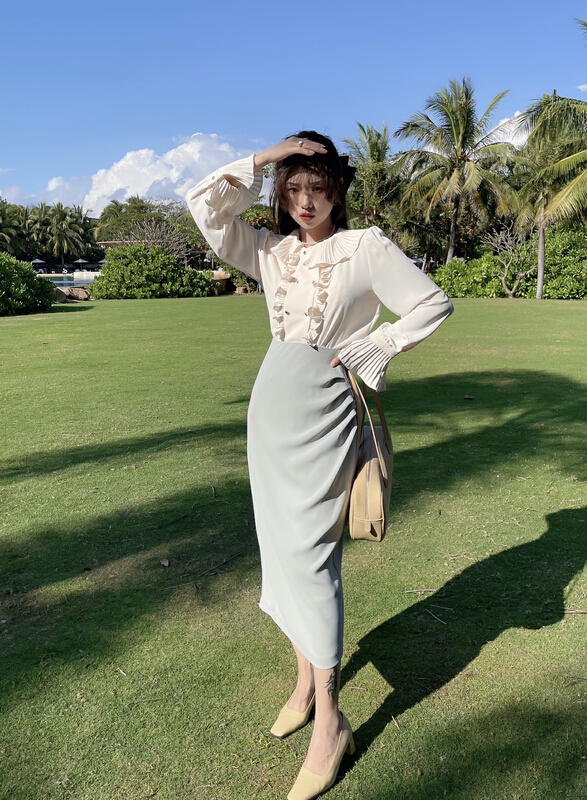 New year in early spring! [J2. J1wg] elegant pleated skirt 22032# cqw