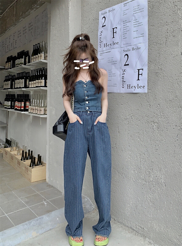 [timely rain] Korean style ins sweet and spicy style design atmosphere bra blouse (only selling blouses) 75290# WPL