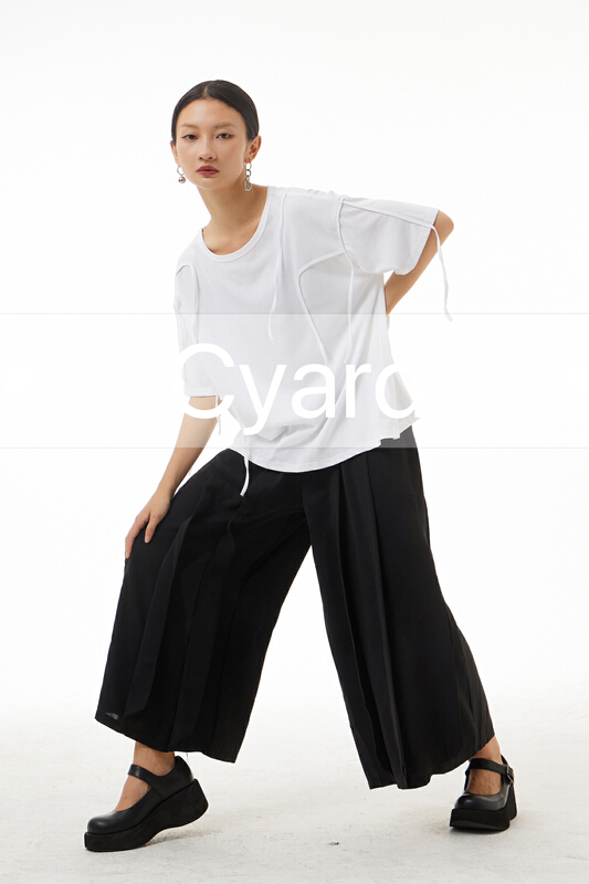 [cyard] Korean loose solid short sleeve T-shirt 90036# L