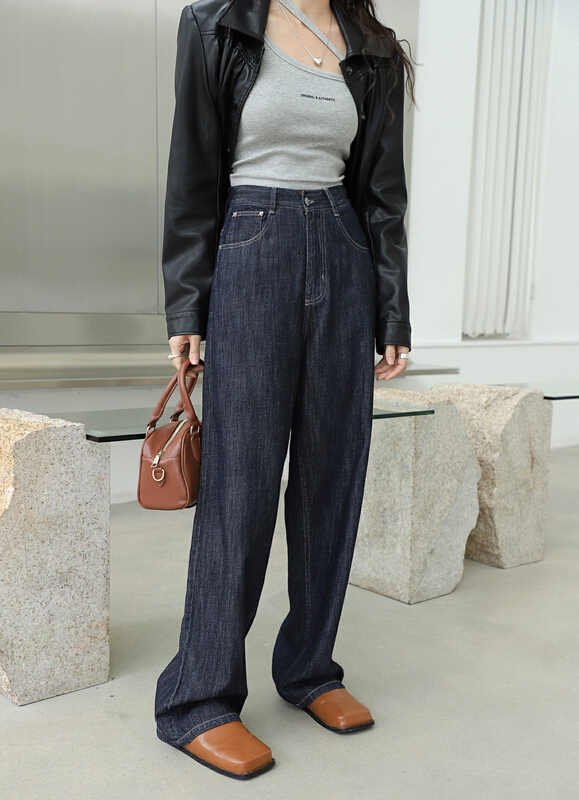 [Za] Korean version straight high waist slim jeans 10286# LSL
