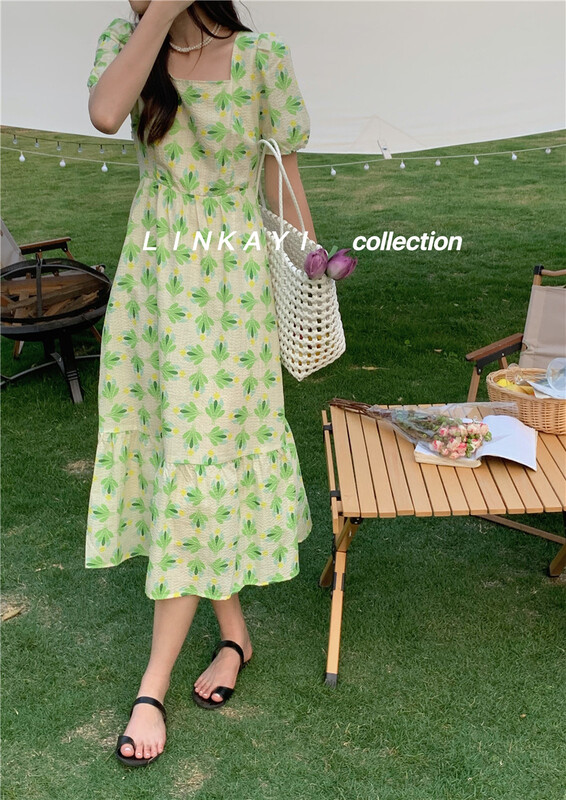 New in early summer! [linkayi] Korean sweet floral dress 17061# hjy