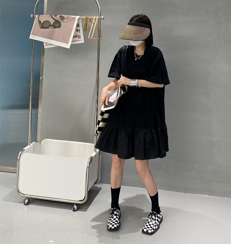 New in early summer! [Hyso] loose design stitched dress 70010# XJ