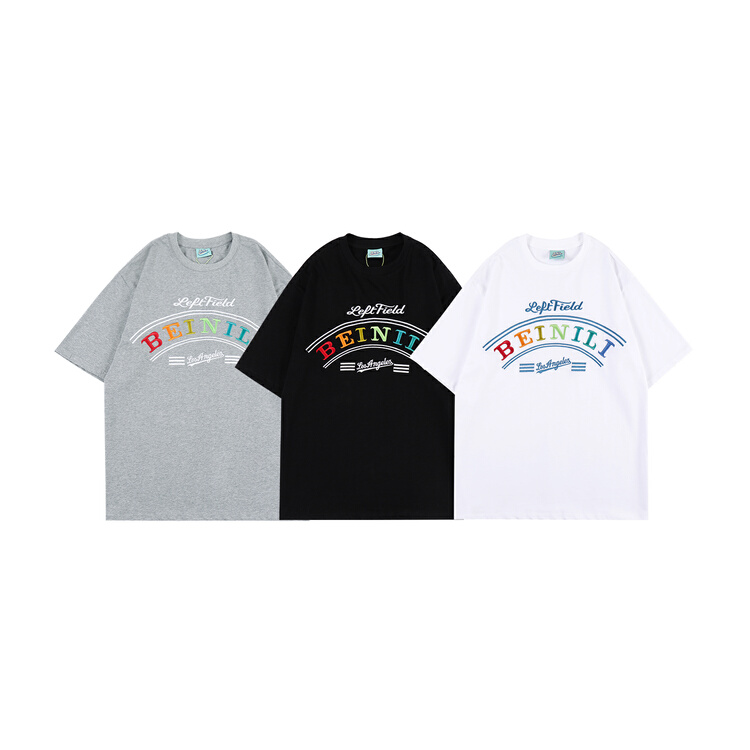 [BNL] casual letter embroidered short sleeve T-shirt 724# ZZL