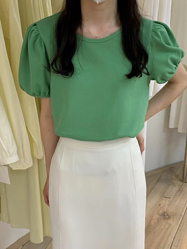 [Xiaofan family] Korean version simple and versatile short sleeve T-shirt 6161# LSW