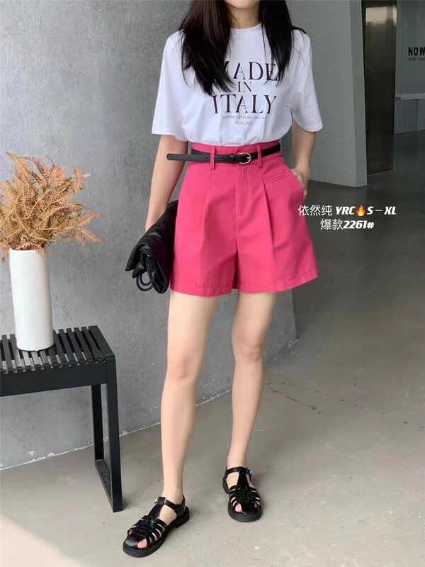New in early summer! [still pure] simple and versatile casual shorts (with belt) 2261# hjy