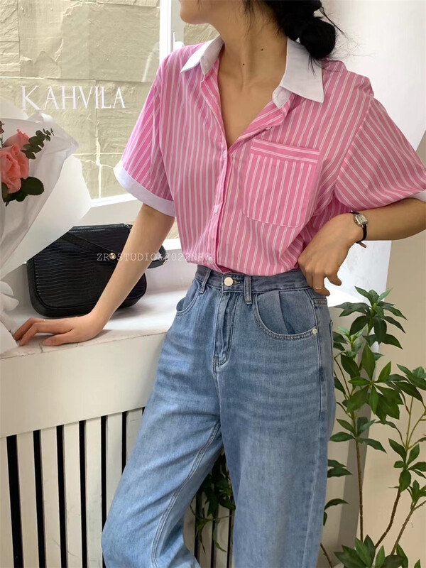 [Zr] Korean stripe color matching shirt 1116# XYY