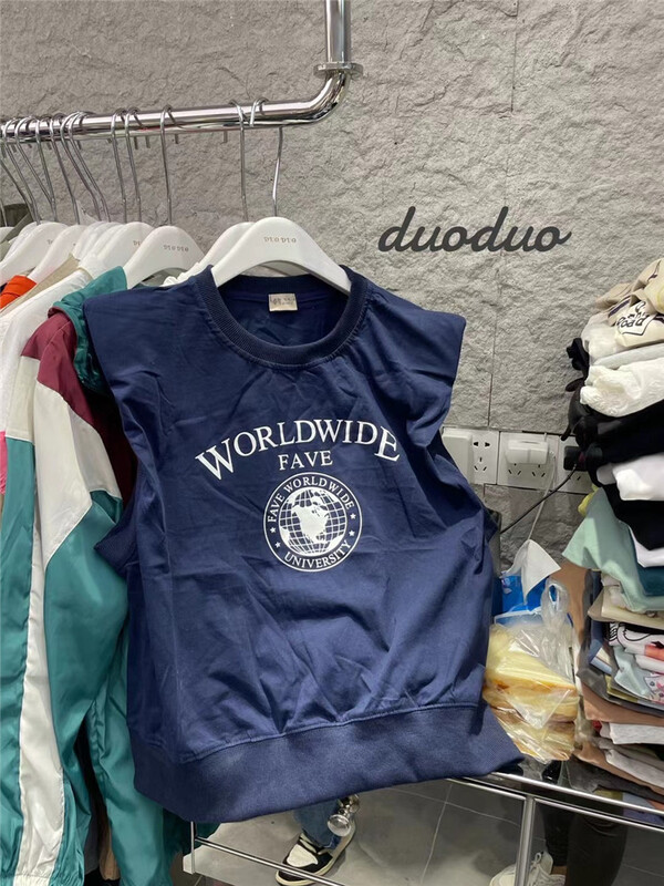 [dodo] Korean slim and versatile letter vest 0103# zyh