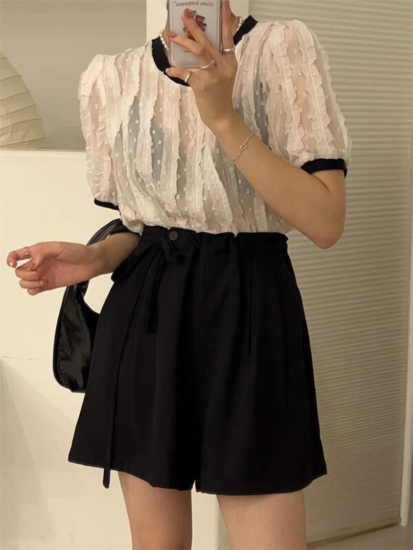 [larti] Korean color blocking comfortable shirt c8571# ll