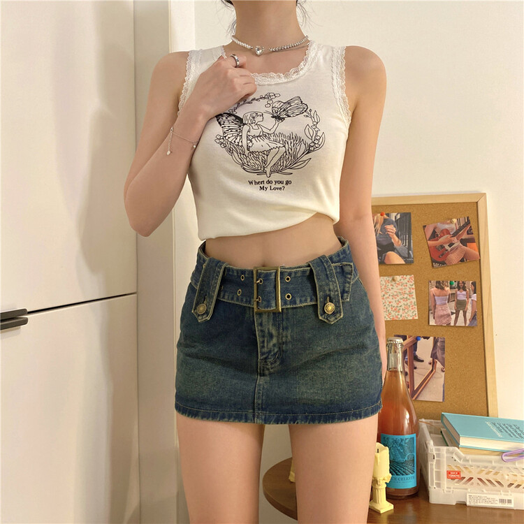[free Valley] pure desire lace short vest / sling 4729# LSW