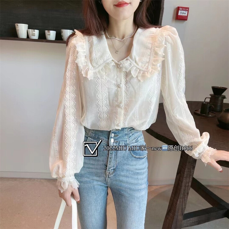 [MiuMiu] French style lace doll Neck Shirt 7213# zxx