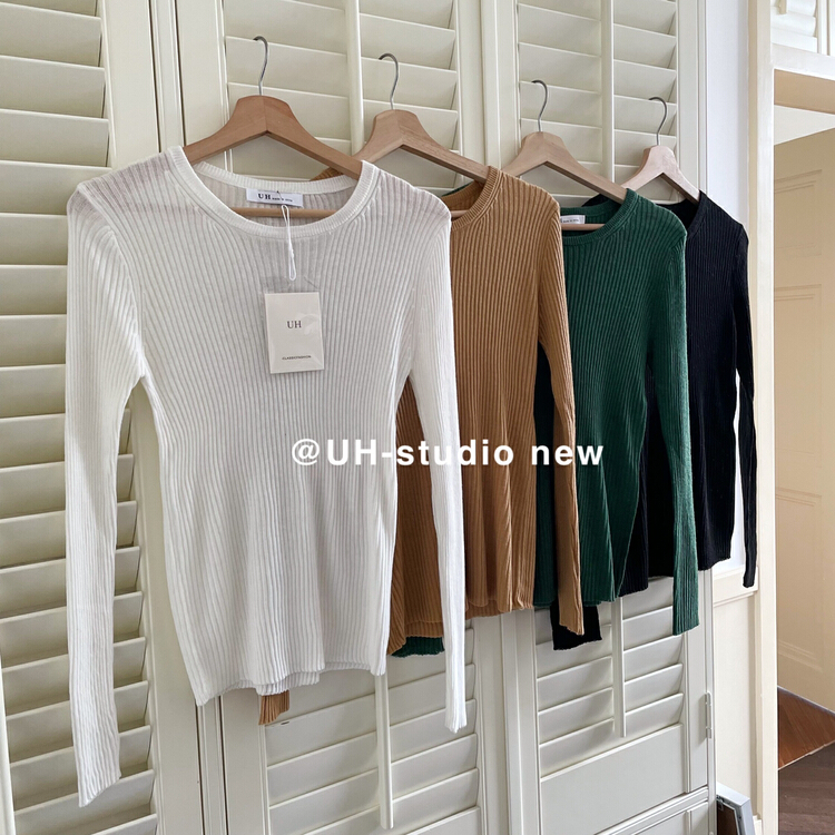 New year in early spring! [uh] Tencel round neck Knitted Blouse 7302# hjy