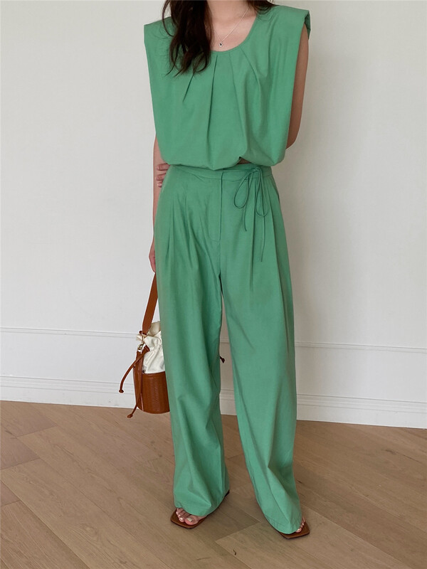 [in by in] Korean version solid color loose tie casual pants 0566# ZSY