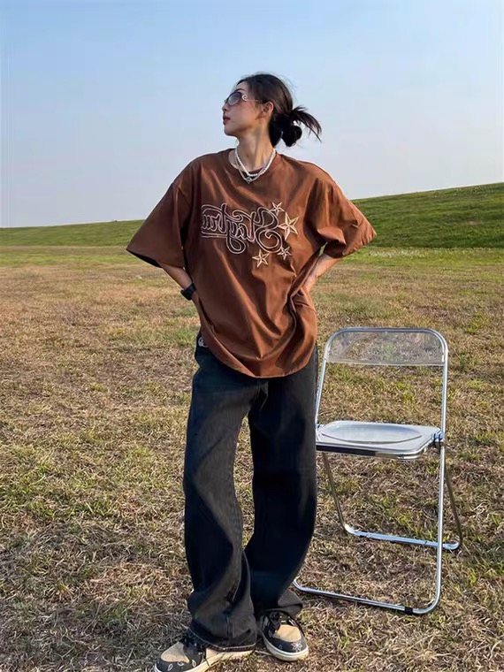 【 vincede 】 American fashion versatile letter Casual Short Sleeve T-shirt cd169# CSX