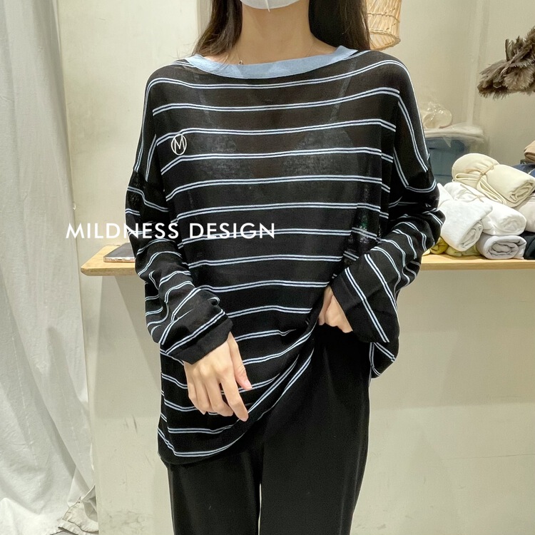 [mildness] Korean stripe comfortable sweater 3053-1# zjy