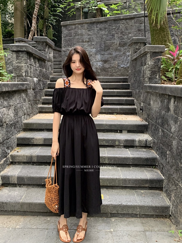 [neihe] Vintage pleated suspender dress 11535# zxx