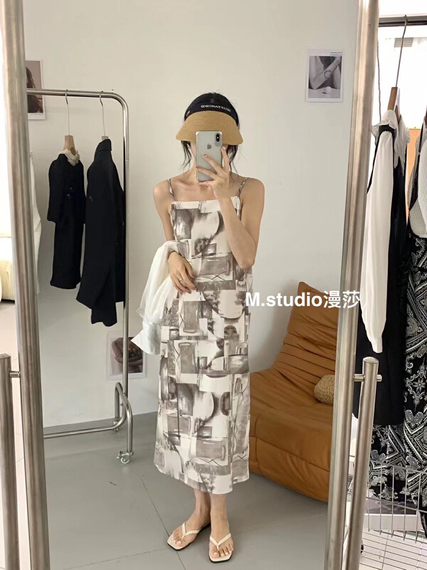 [MSTUDIO MANSA] suspender lady temperament color matching dress y6313# ll