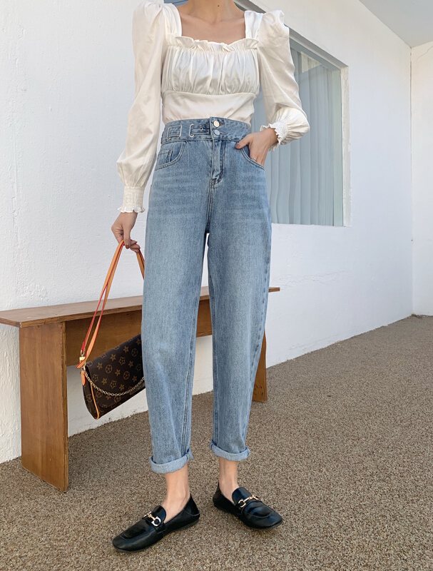 [M +] Korean design high waist jeans m8766# CLS