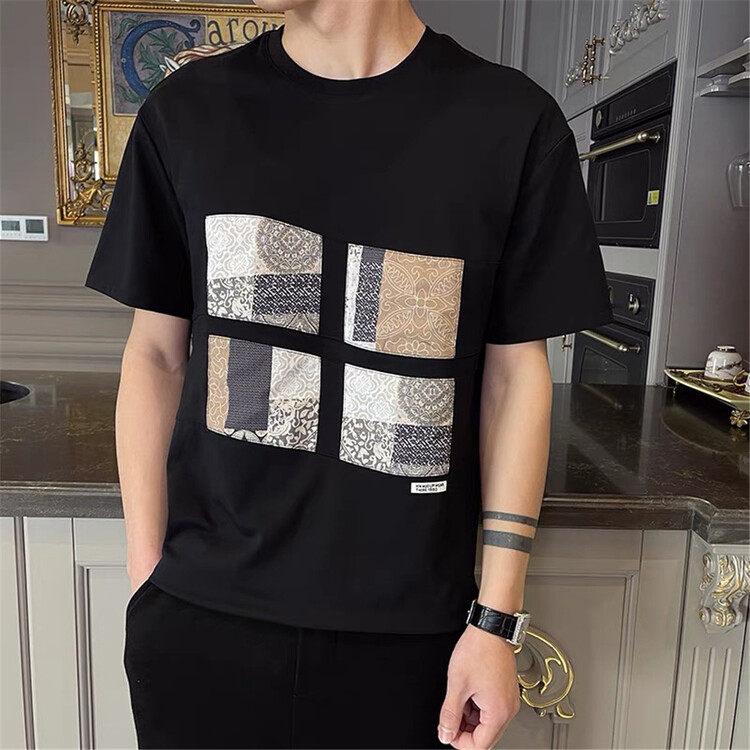 New in early summer! [1974] crew neck print short sleeve T-shirt 1973# ZZL