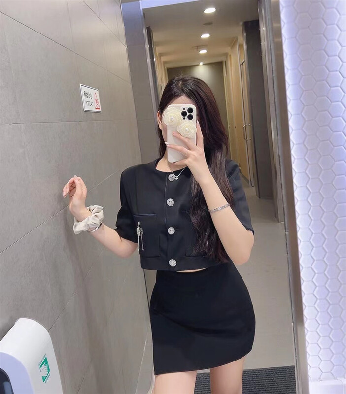 [Magnolia] pure black irregular design skirt pants ys1-g95# JJ