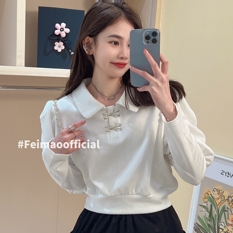goods in stock! New year in early spring! [Feimao Philippine cat] slim and comfortable Korean Short Sleeve T-shirt ym-9574# LSL