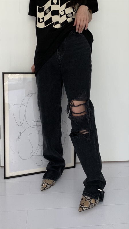 Early spring! [9hour] fashion Korean jeans with holes 70179# zxl